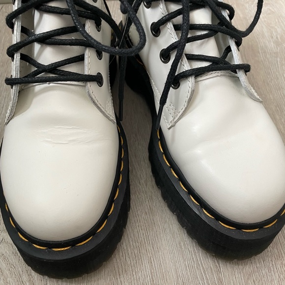 White Doc Martens Platform Jadon Boots - Picture 3 of 7